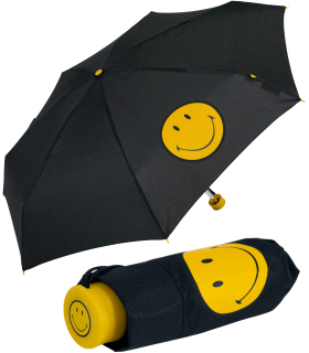 Super Mini Taschenschirm Smiley - gelb
