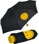 Super Mini Taschenschirm Smiley - gelb