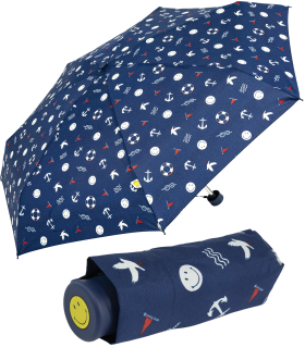 Super Mini Taschenschirm Smiley World maritim - navy