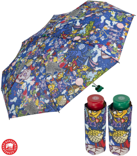 Super Mini Taschenschirm Kukuxumusu - Blue Crazy Life