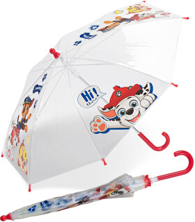 Kinder-Stockschirm transparent Paw Patrol Hi there! - rot