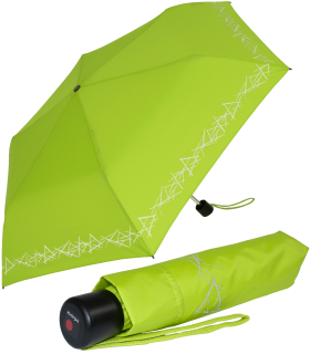 Knirps Kinder-Taschenschirm 4Kids reflective mit Reflexborte - limette