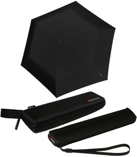 Knirps Taschenschirm US.050 Ultra Light Slim Manual im Etui - black