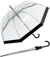 Regenschirm durchsichtig transparent Borte schwarz