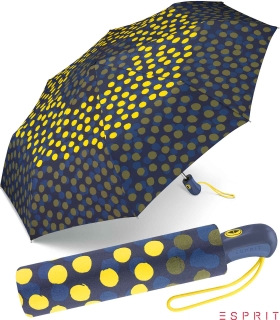 Esprit Regenschirm Lemon Dot Taschenschirm Auf-Zu-Automatik