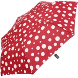Knirps Taschenschirm Slim Duomatic Auf-Zu-Automatik Dots - rot