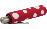 Knirps Taschenschirm Slim Duomatic Auf-Zu-Automatik Dots - rot