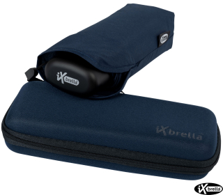 iX-brella Super-Mini-Taschenschirm - winziger Regenschirm im Etui dunkelblau