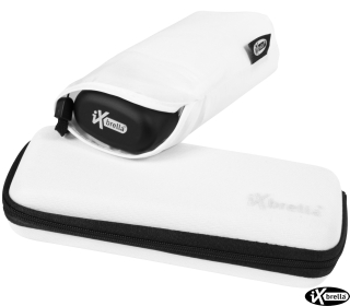 iX-brella Super-Mini-Taschenschirm - winziger Regenschirm im Etui weiß