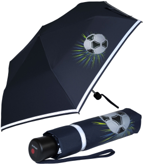 Knirps Kinder-Taschenschirm 4Kids Goal reflective mit Reflexborte - white