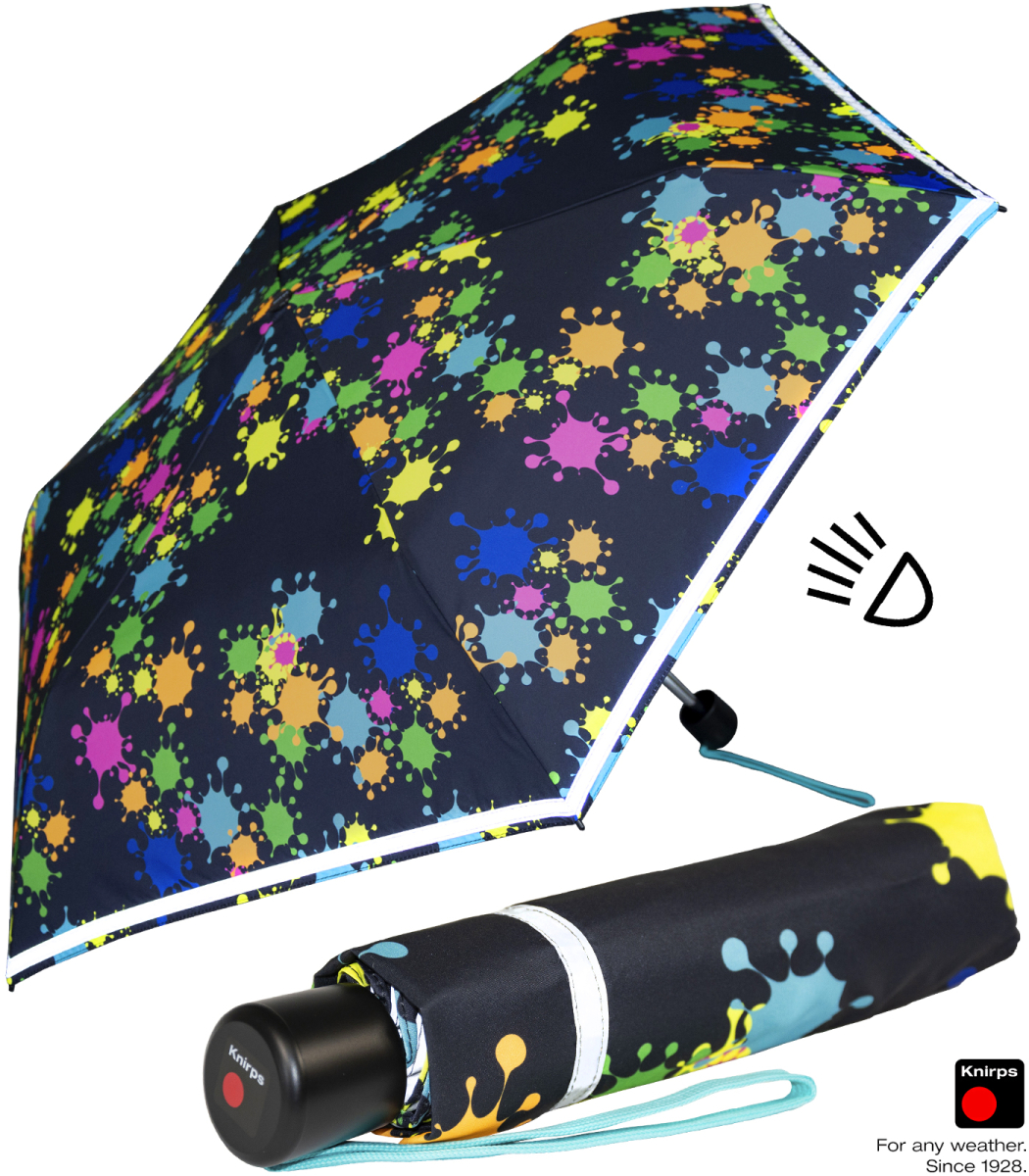 MorLuks Kinder Regenschirm Mit Reflektor - Sicherer Taschenschirm Für Schulkinder