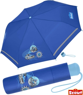 Scout Kinder-Taschenschirm mit reflektierendem Streifen Blue Police