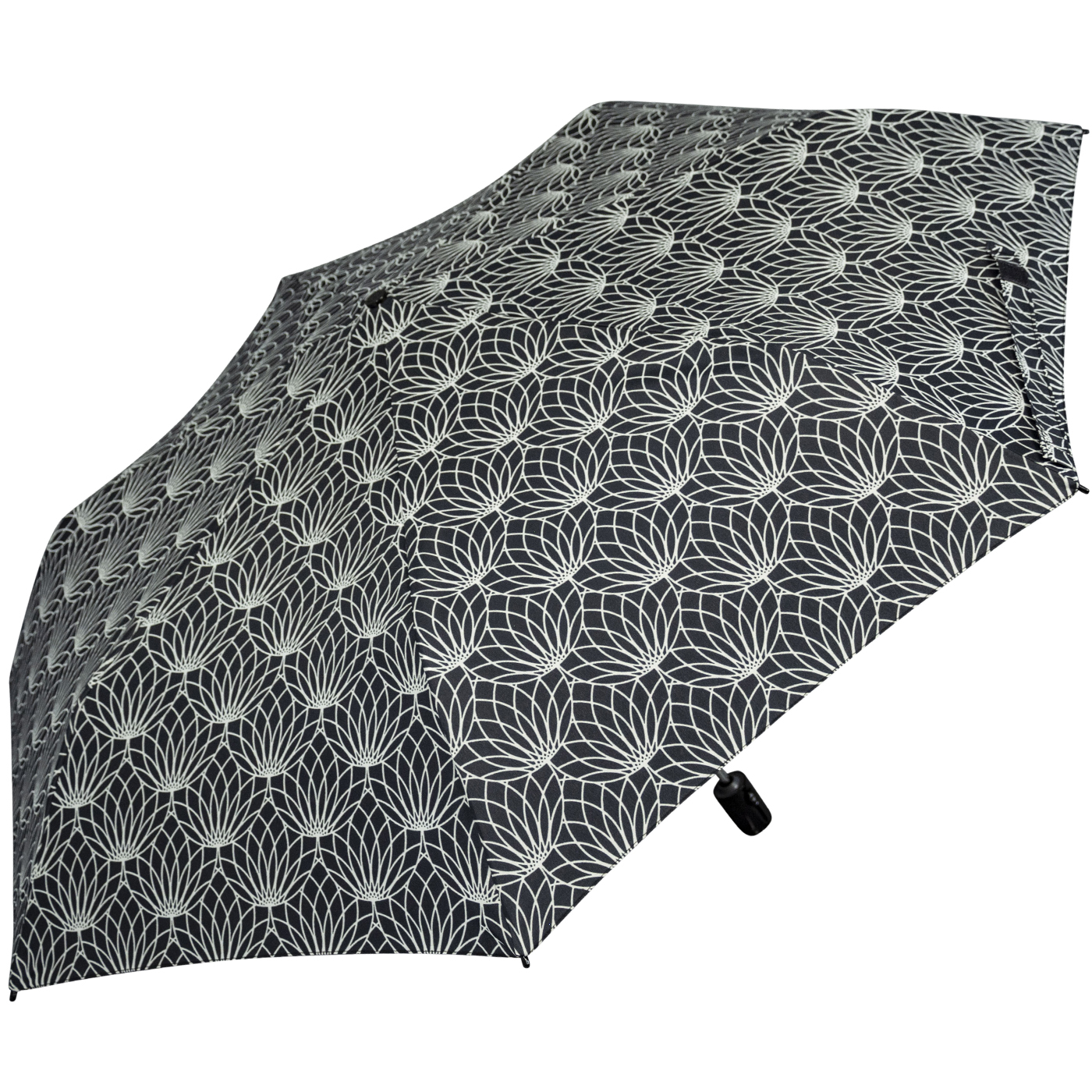 Knirps Taschenschirm Slim Duomatic Auf-Zu-Automatik mit UV-Schutz Renature - black