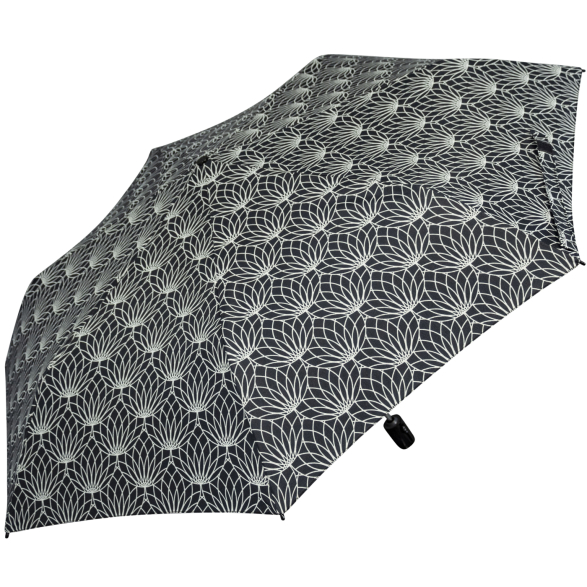Knirps Taschenschirm Slim Duomatic Auf-Zu-Automatik mit UV-Schutz Renature - black