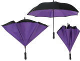 iX-brella Reverse - Automatik Regenschirm umgekehrt - umgedreht zu öffnen - schwarz-berry
