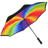iX-brella Reverse - Automatik Regenschirm umgekehrt - umgedreht zu öffnen - Regenbogen