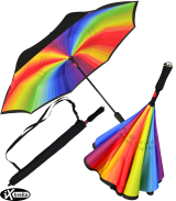 iX-brella Reverse - Automatik Regenschirm umgekehrt - umgedreht zu öffnen - Regenbogen