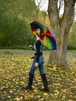 iX-brella Reverse - Automatik Regenschirm umgekehrt - umgedreht zu öffnen - Regenbogen