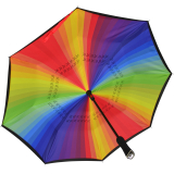 iX-brella Reverse - Automatik Regenschirm umgekehrt - umgedreht zu öffnen - Regenbogen