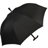 iX-brella Stützschirm mit Holzgriff - höhenverstellbar extra stabil - Nadelstreifen schwarz