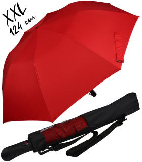 iX-brella XXL 124cm Fiberglas Golf-Taschenschirm mit Automatik - dark red