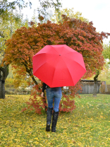 iX-brella XXL 124cm Fiberglas Golf-Taschenschirm mit Automatik - dark red