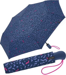 Esprit Taschenschirm Easymatic Light Auf-Zu Automatik Memphis Dots - blue-pink
