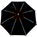 Falcone® LED Safety Reflex Regenschirm mit leuchtenden Speichen, Taschenlampengriff und Automatik