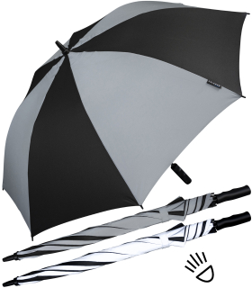 Falcone® Safety Reflex Regenschirm mit voll-reflektierenden Flächen - schwarz