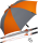 Falcone® Safety Reflex Regenschirm mit voll-reflektierenden Flächen - orange