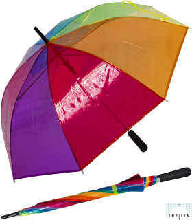 Falconetti® Regenschirm mit Automatik transparent Rainbow