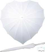 Regenschirm 16-teilig in Herzform - weiß