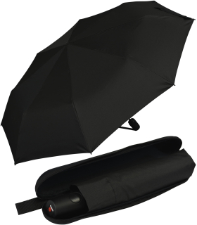Knirps Regenschirm Taschenschirm mit Auf-Zu-Automatik im Case - black