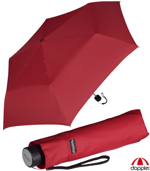 Doppler Regenschirm Mini-Taschenschirm Havanna Stick - red