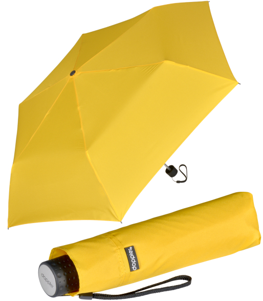 Doppler Regenschirm Mini-Taschenschirm Havanna Stick - shiny yellow