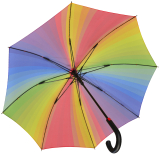 iX-brella überschlagfähiger Fiberglas Stockschirm mit Automatik - windproof - rainbow
