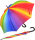 iX-brella überschlagfähiger Fiberglas Stockschirm mit Automatik - windproof - rainbow