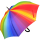 iX-brella überschlagfähiger Fiberglas Stockschirm mit Automatik - windproof - rainbow