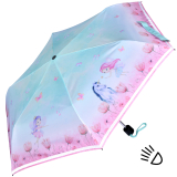 Knirps Kinder-Taschenschirm 4Kids reflective mit Reflexborte - Unicorn - türkis-rosa