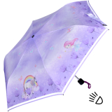 Knirps Kinder-Taschenschirm 4Kids reflective mit Reflexborte - Unicorn - lila