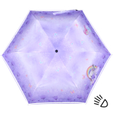 Knirps Kinder-Taschenschirm 4Kids reflective mit Reflexborte - Unicorn - lila