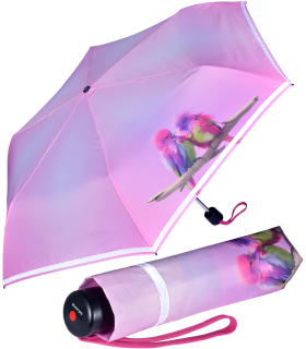 Knirps Kinder-Taschenschirm 4Kids reflective mit Reflexborte - Rainbow Canaries