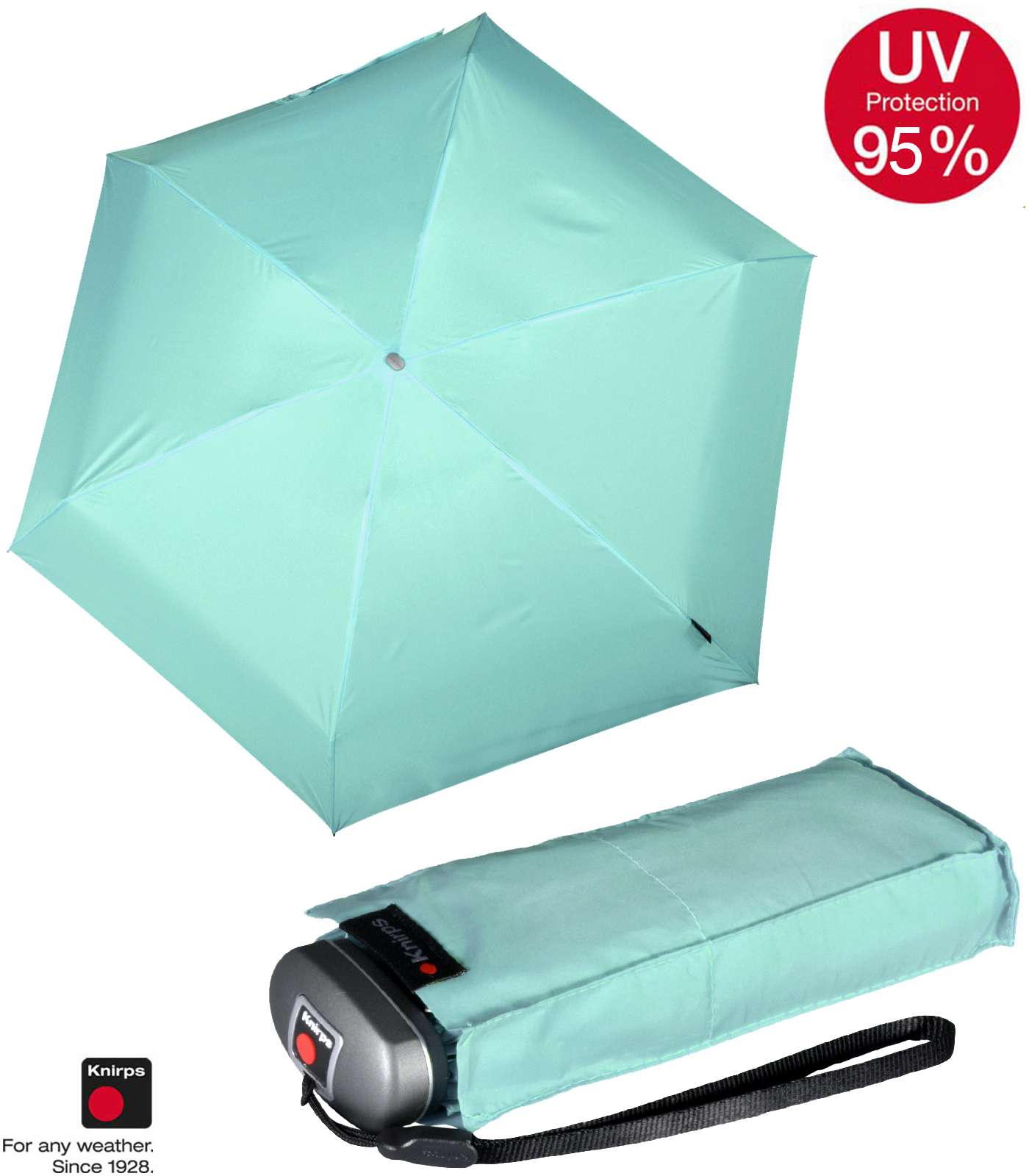 Knirps mini Taschenschirm Travel mit UV-Schutz - aqua