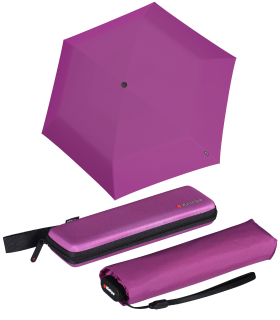 Knirps Taschenschirm US.050 Ultra Light Slim Manual im Etui - berry