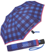 Benetton Taschenschirm Mini Automatik Checks - blue