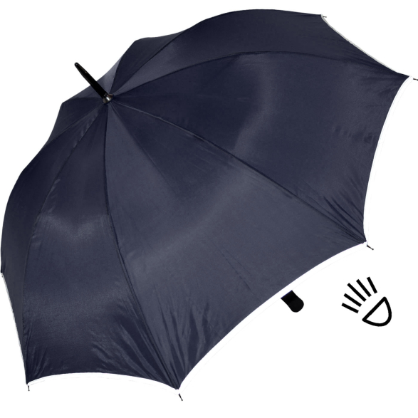 Falcone® Reflex Regenschirm Fiberglas mit reflektierendem Einfassband - navy