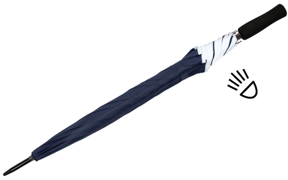 Falcone® Reflex Regenschirm Fiberglas mit reflektierendem Einfassband - navy