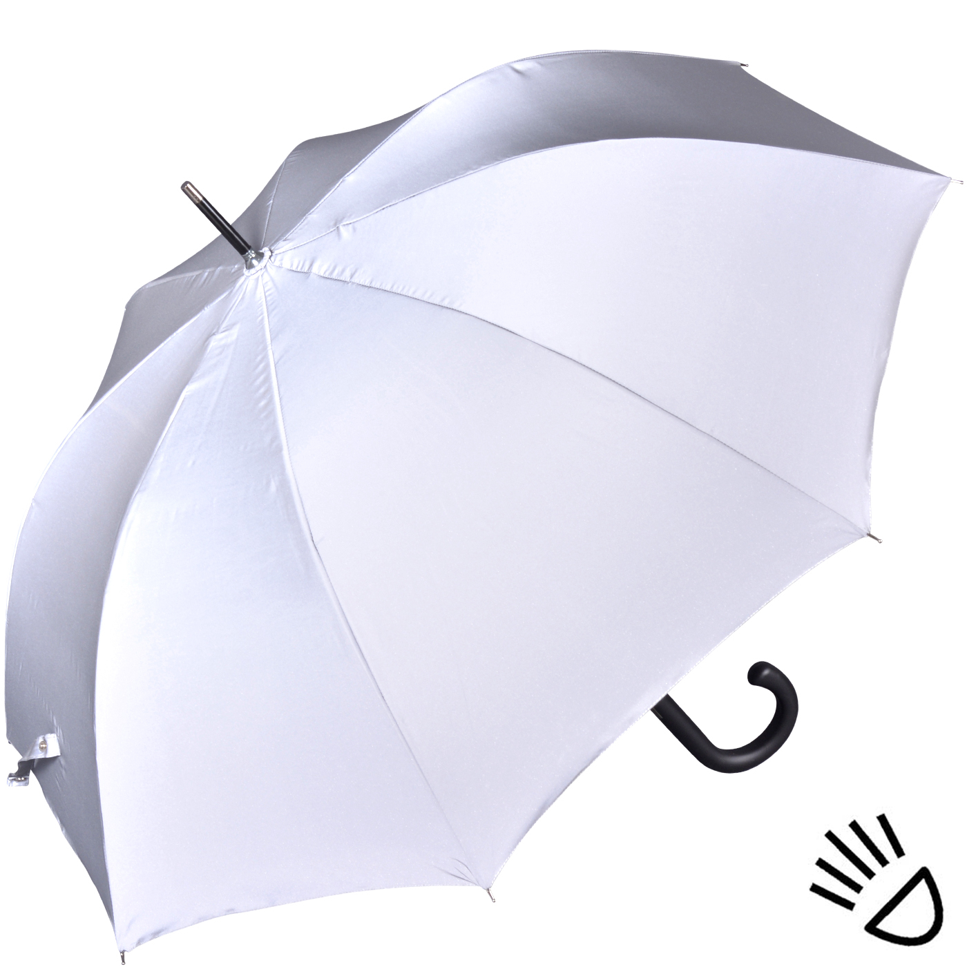 iX-brella überschlagfähiger Fiberglas Stockschirm mit Automatik - windproof - "full reflective edition"