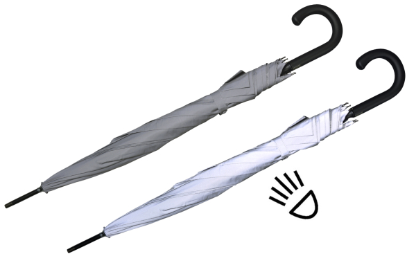 iX-brella überschlagfähiger Fiberglas Stockschirm mit Automatik - windproof - "full reflective edition"