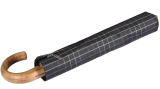 Knirps Herren Taschenschirm Topmatic SL Holz-Rundhakengriff - check black